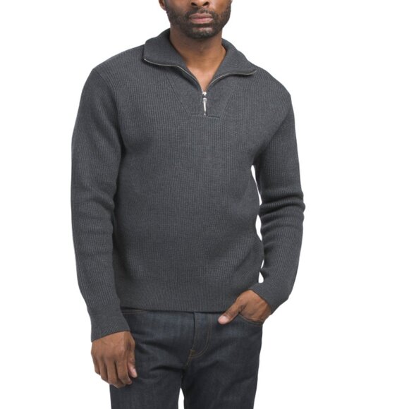 THEORY Pestle Melange Merino Wool Blend Lamar Quarter Zip Sweater